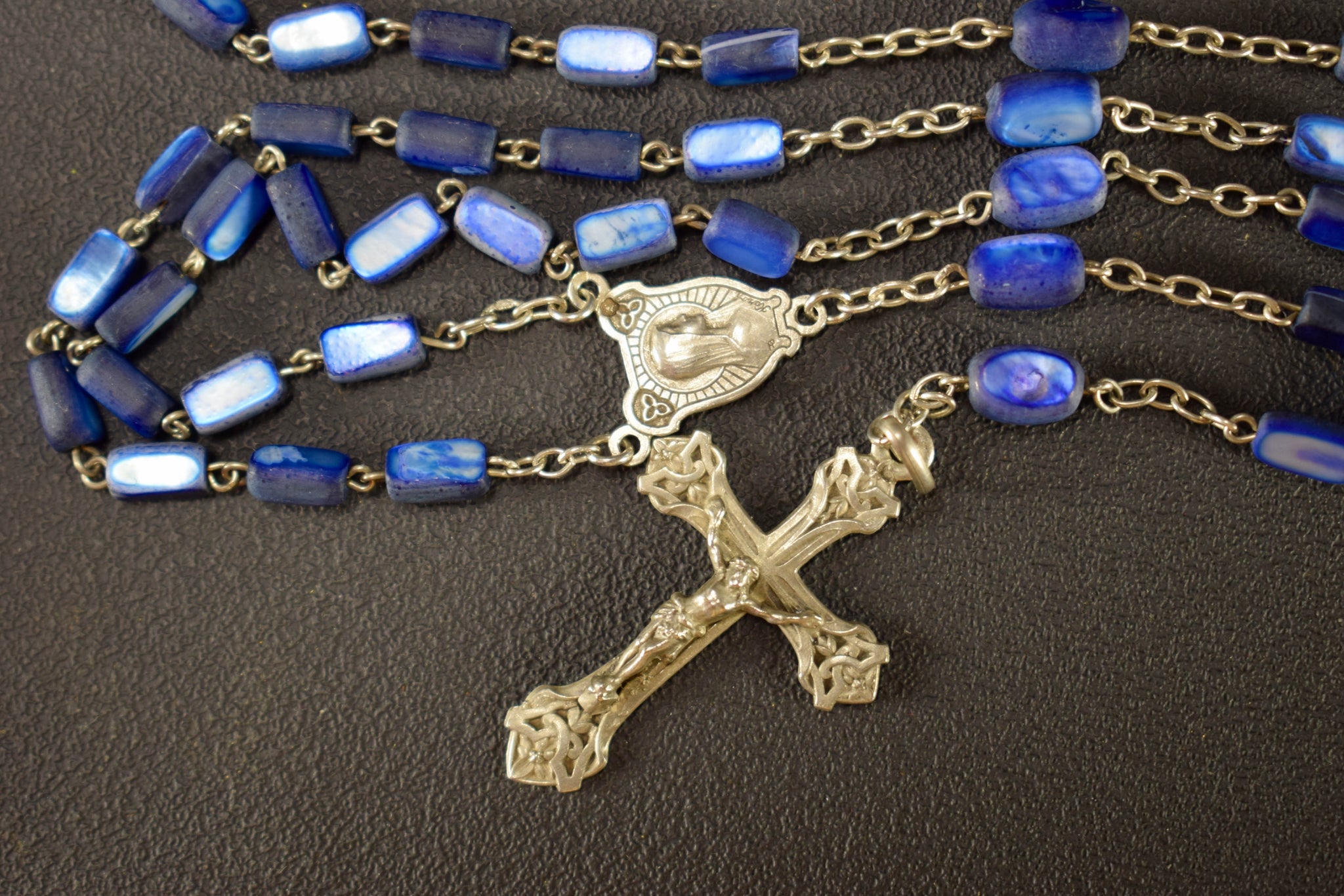 Pearly Blue Rosary