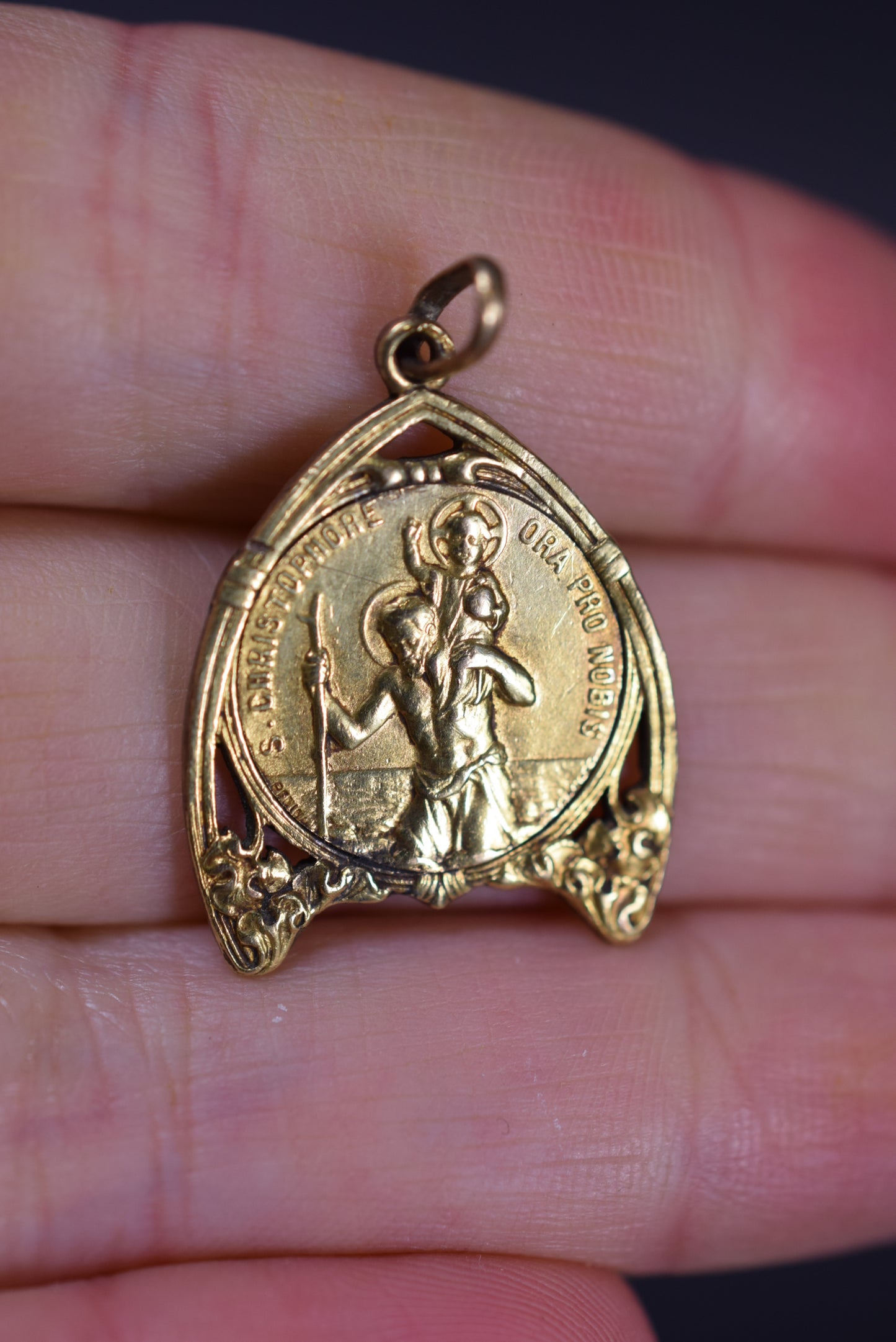 Médaille Saint Christophe Art Nouveau