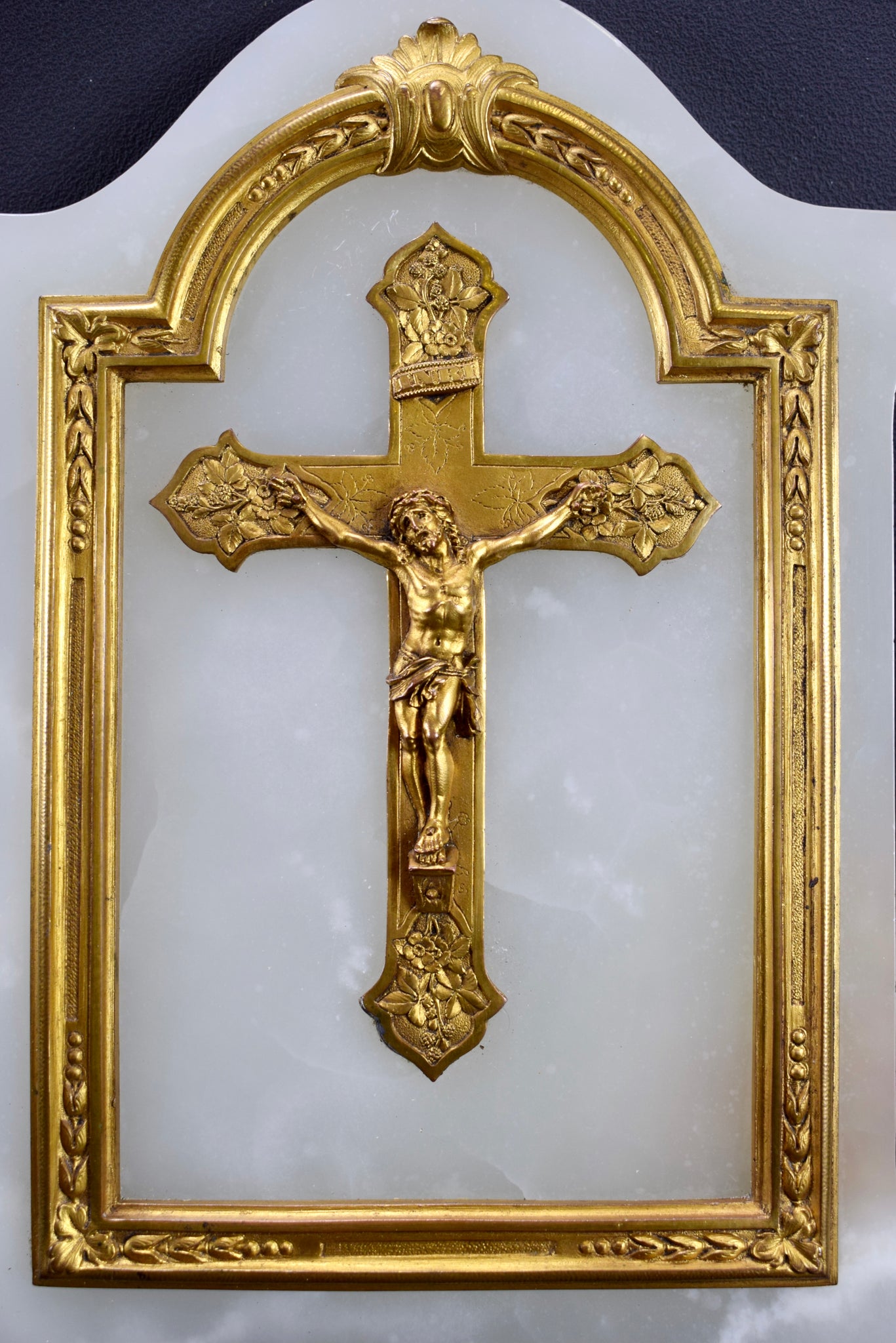 Marble Crucifix Oratory Wall Plaque Cross