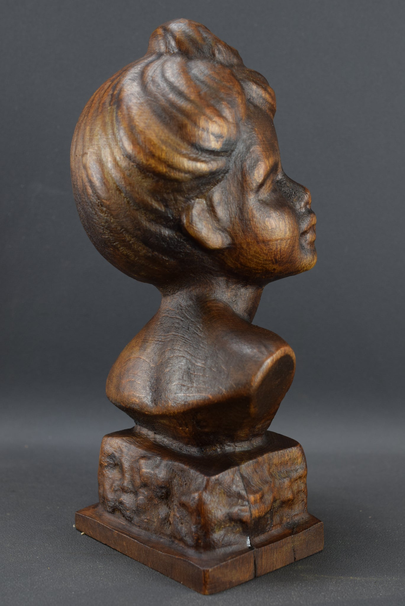 Carved Wood Bust