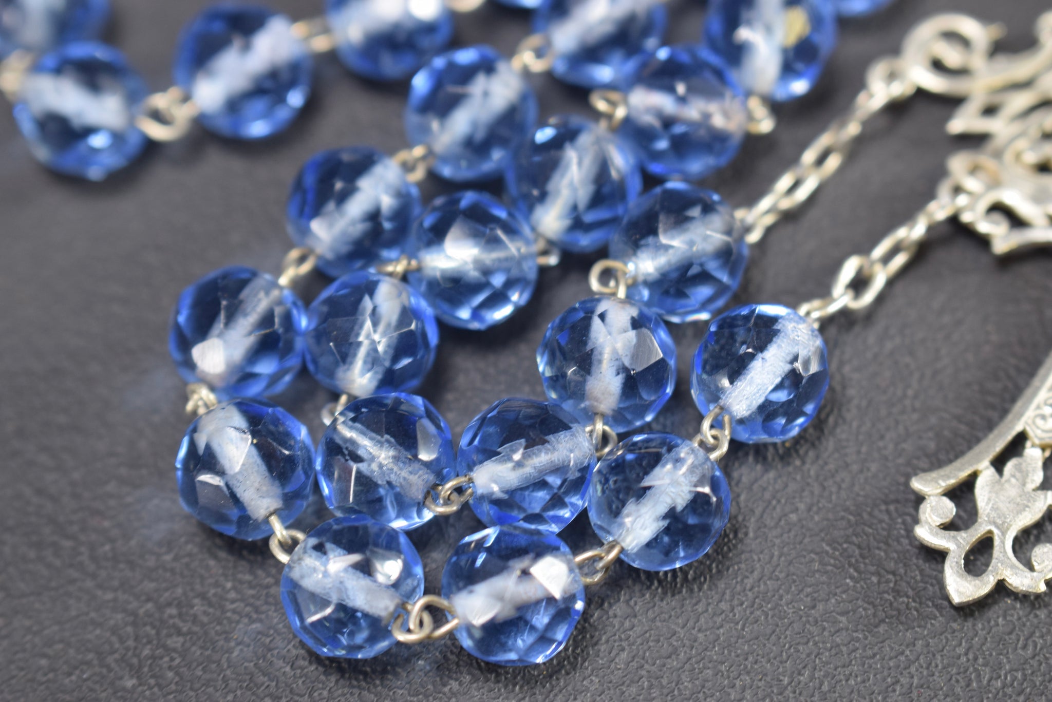 Blue Faceted Rosary