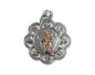 Sterling Silver Openwork Gold Mary Medal Fleur de Lis