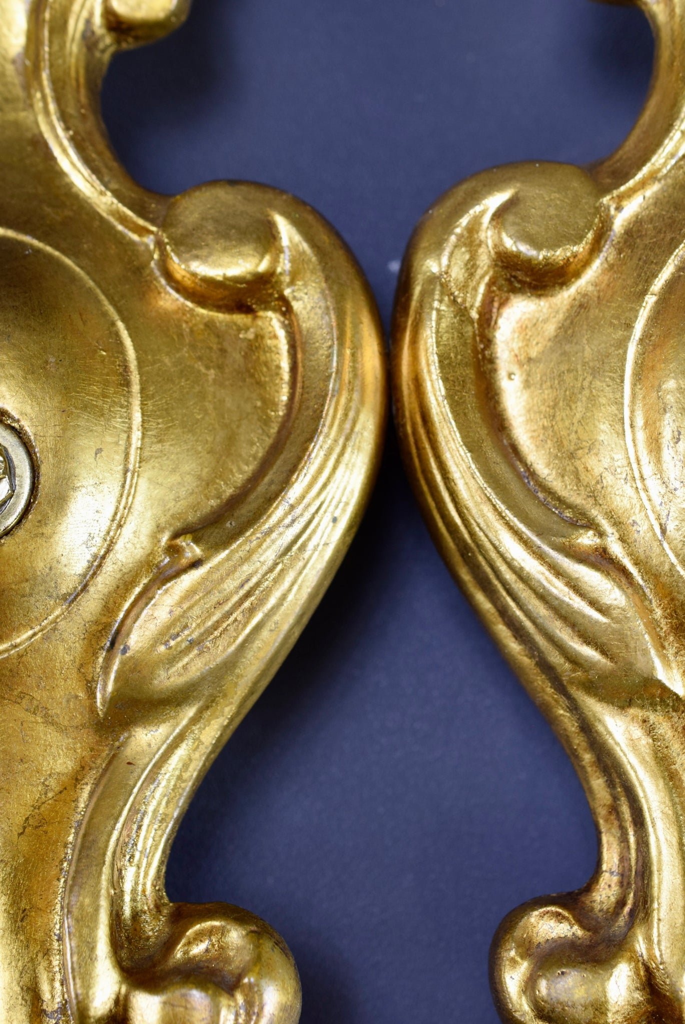 Gilt Wood Pair of Wall Sconces