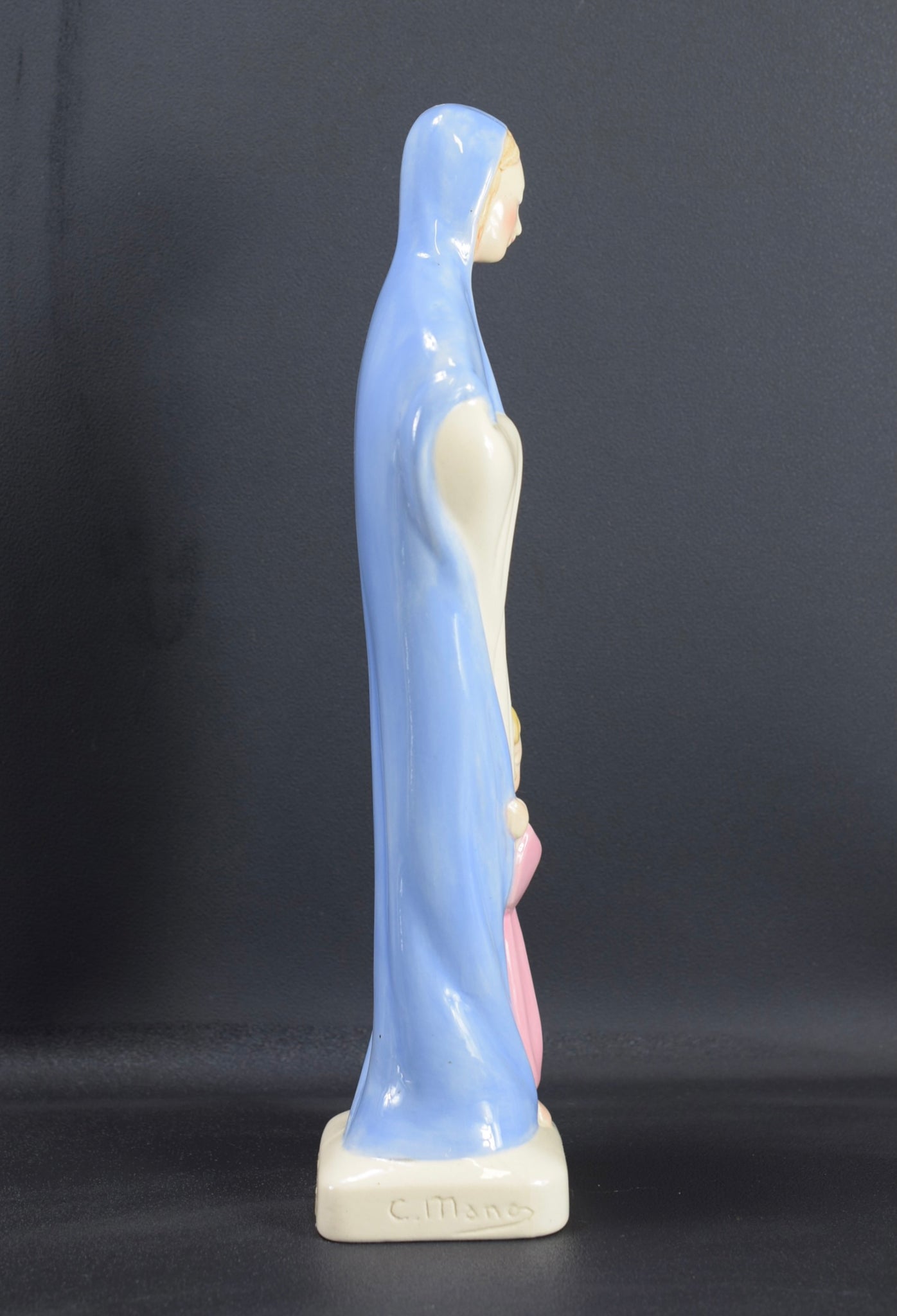 Virgin Mary and Praying Child Statue