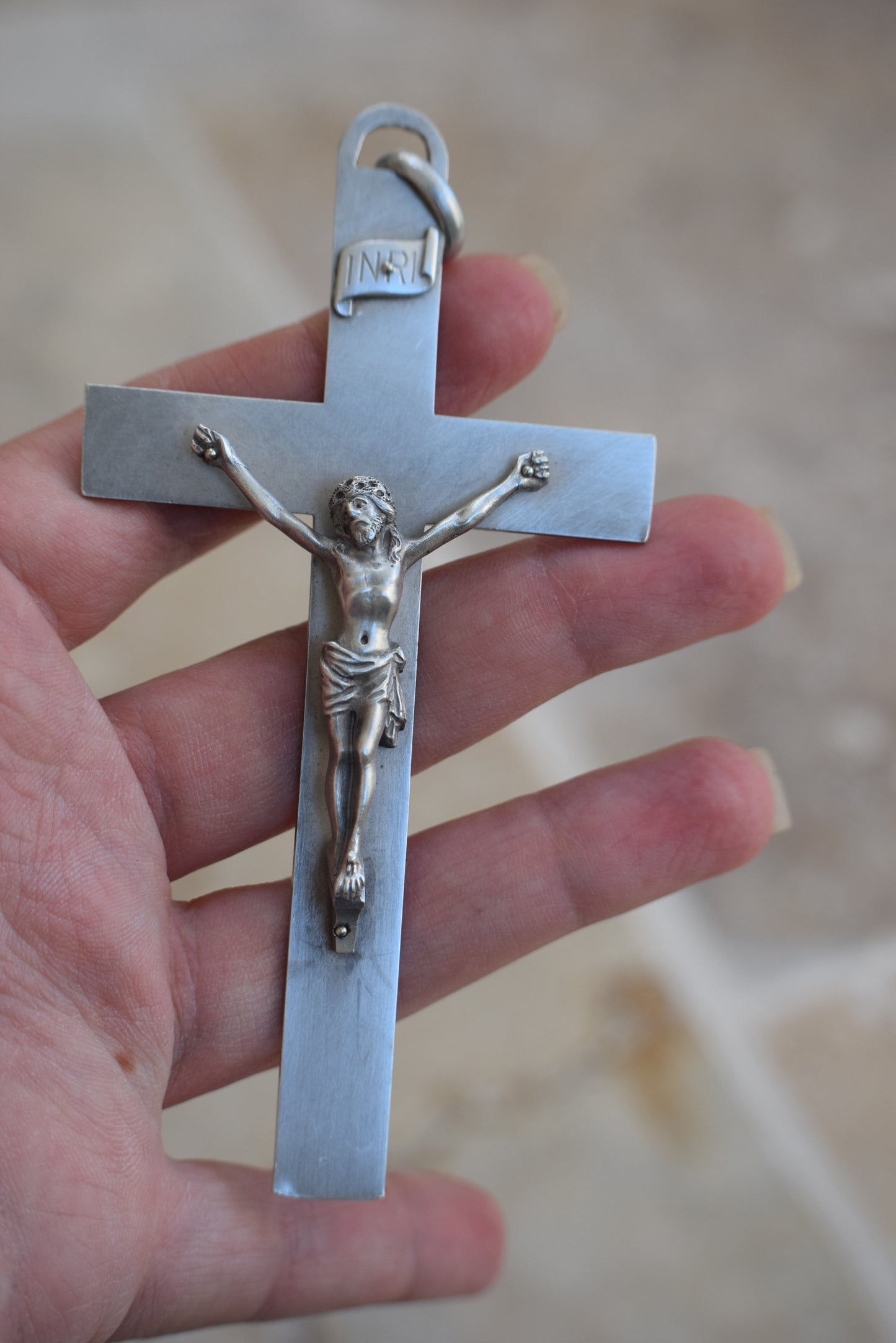 Grand Crucifix En Argent