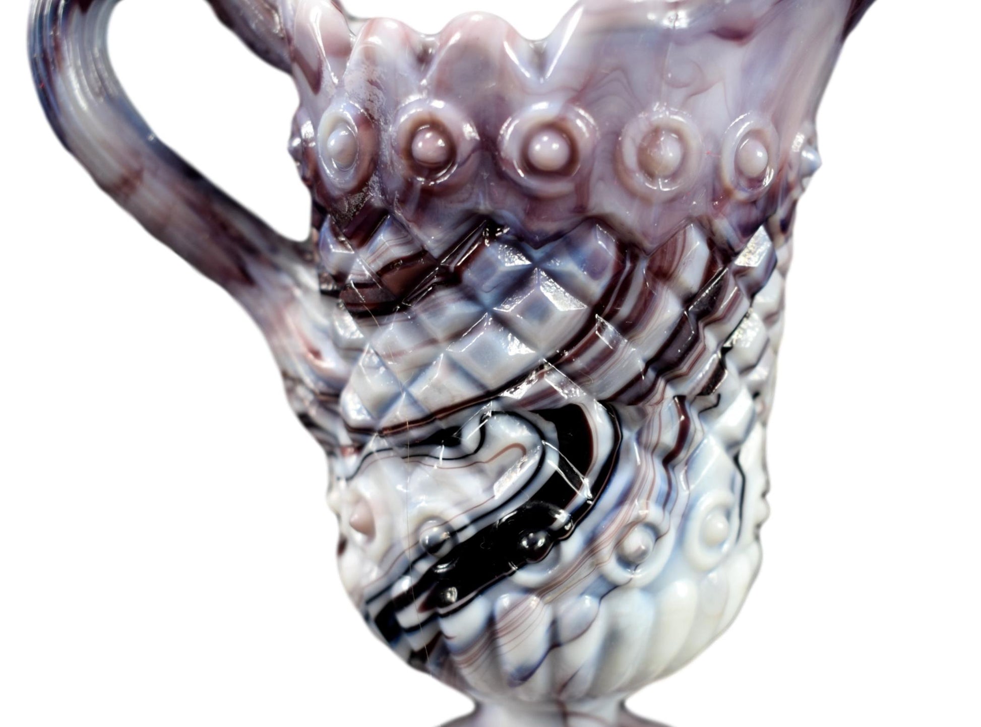 Marbled Purple Opaline Pitchers Cruets - Charmantiques