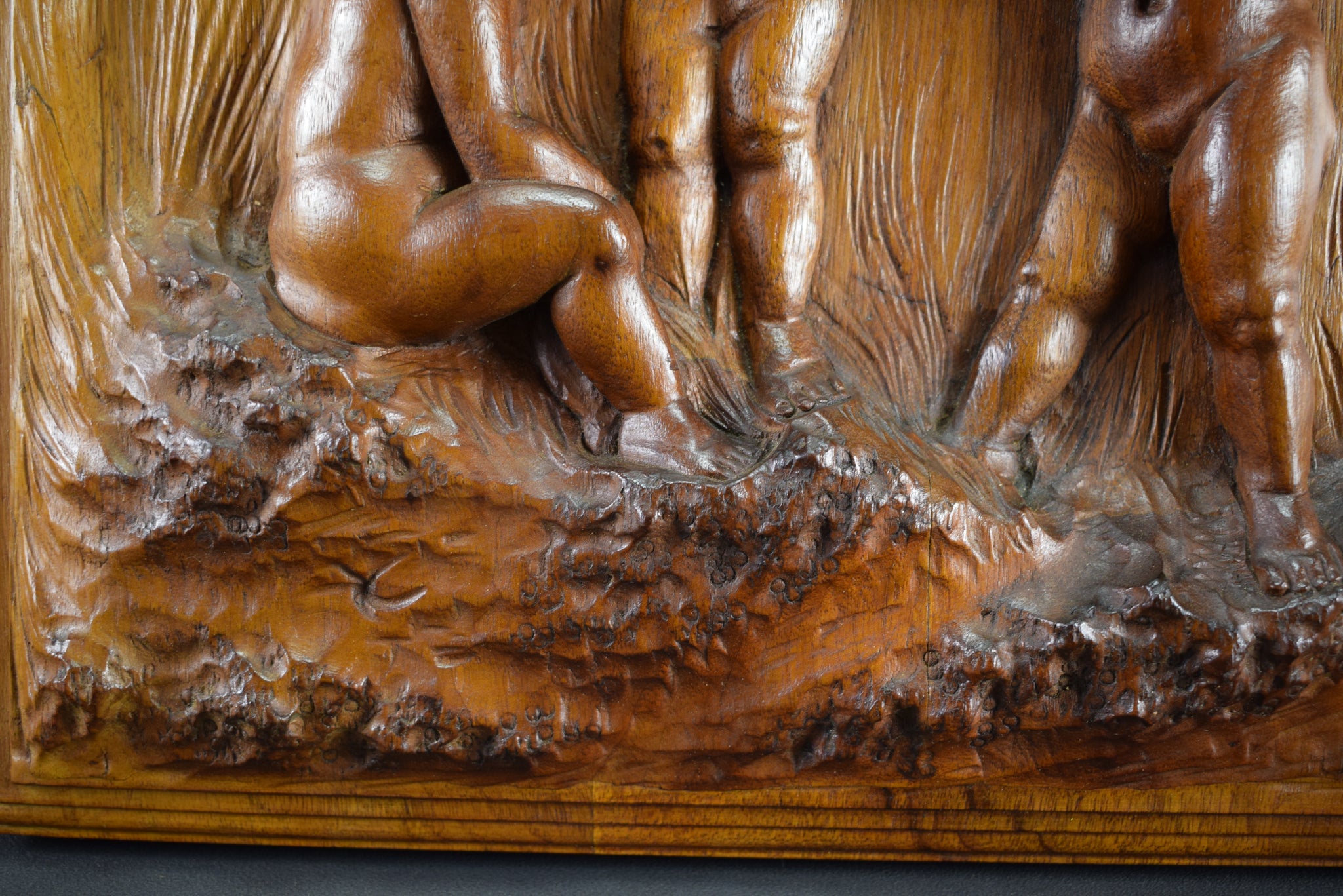 Cherub Hand Carved Walnut Wood Panels 19th