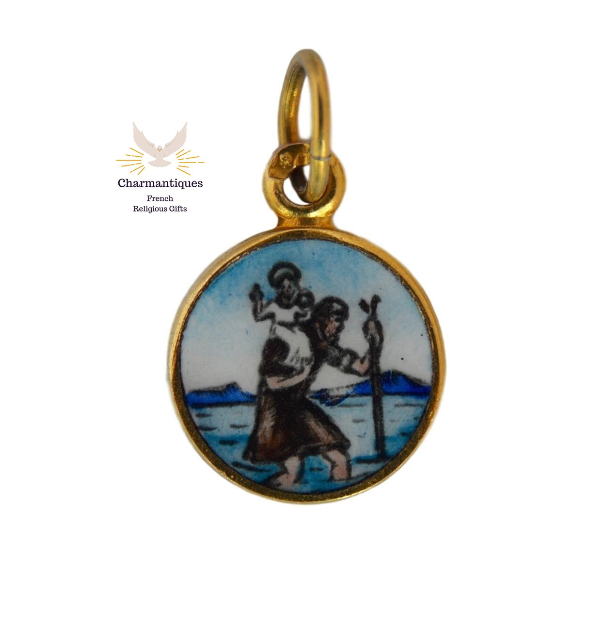 Saint Christopher Enamel Charm - Charmantiques