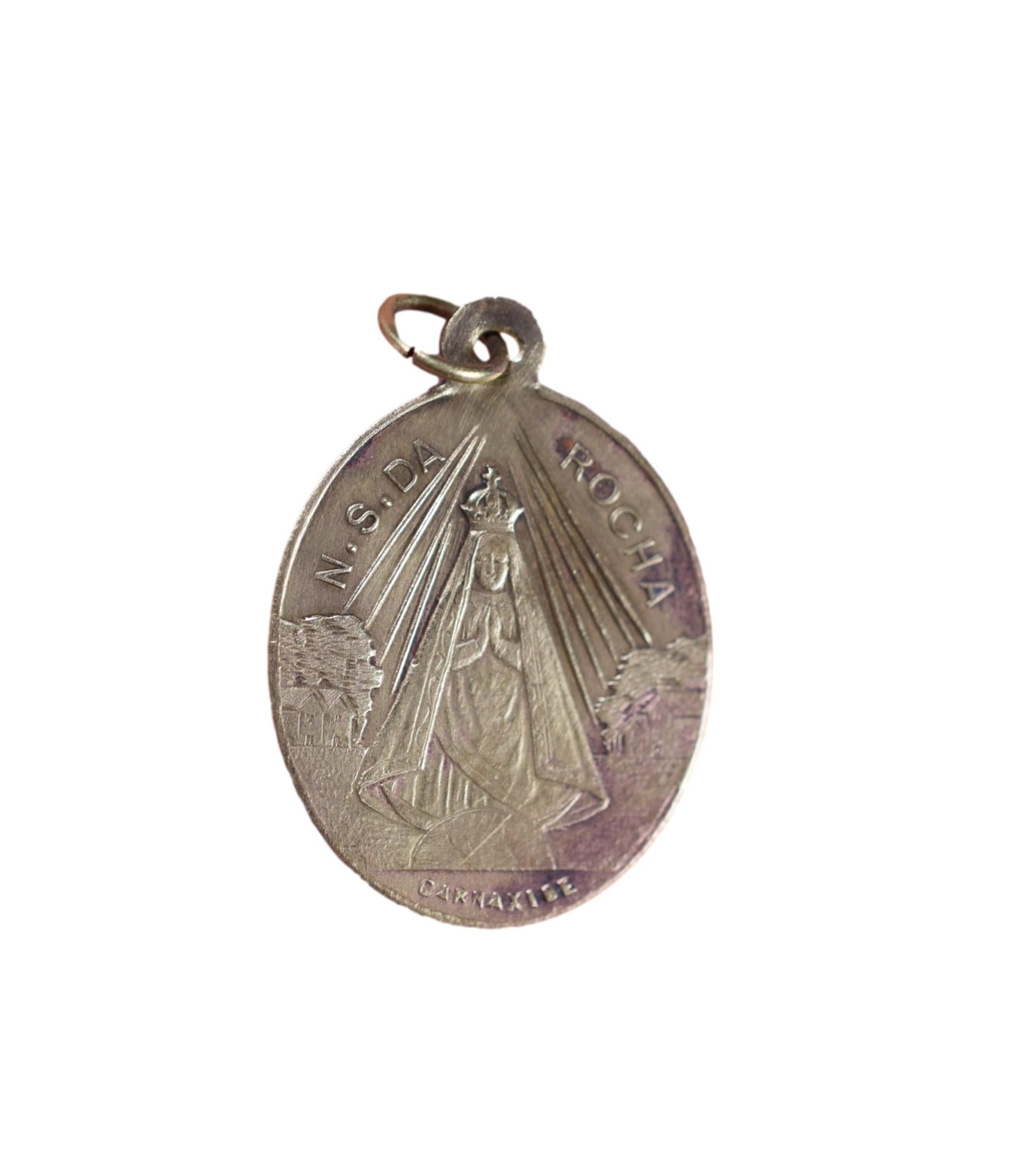 Portuguese Religious Medal Mary sacrament of the eucharist