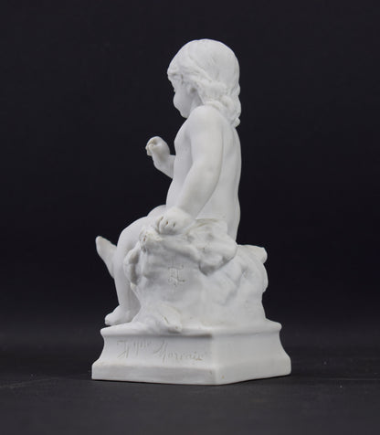 Bisque Porcelain Statue of a Child by Moreau Sevres Figurine