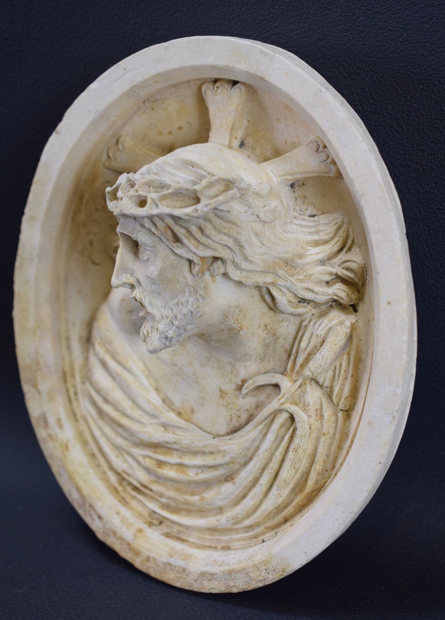 Jesus Christ Carved Meerschaum Wall Pendant Medallion