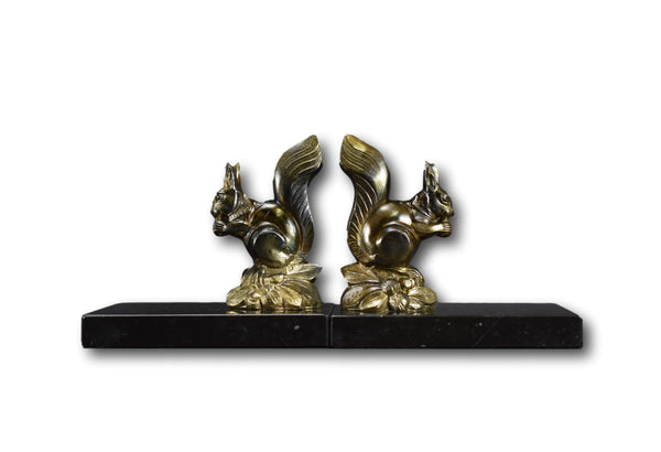 Vintage Art Deco French Pair of Squirrels Bookends Book Ends TEDD