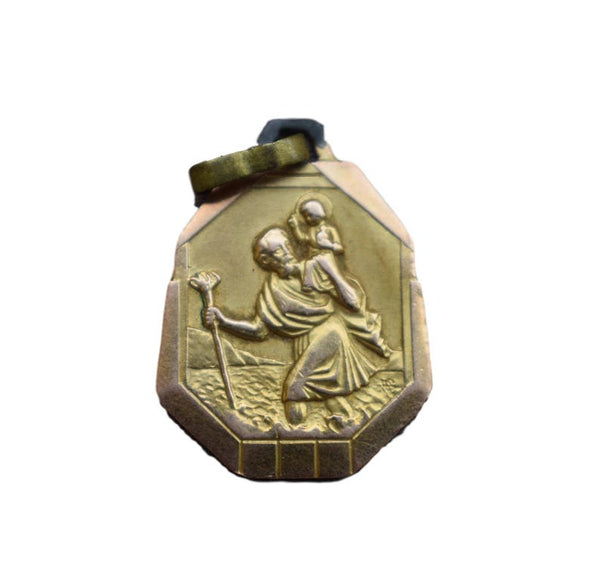 Saint Christopher Goldfilled Vintage Pendant Medal