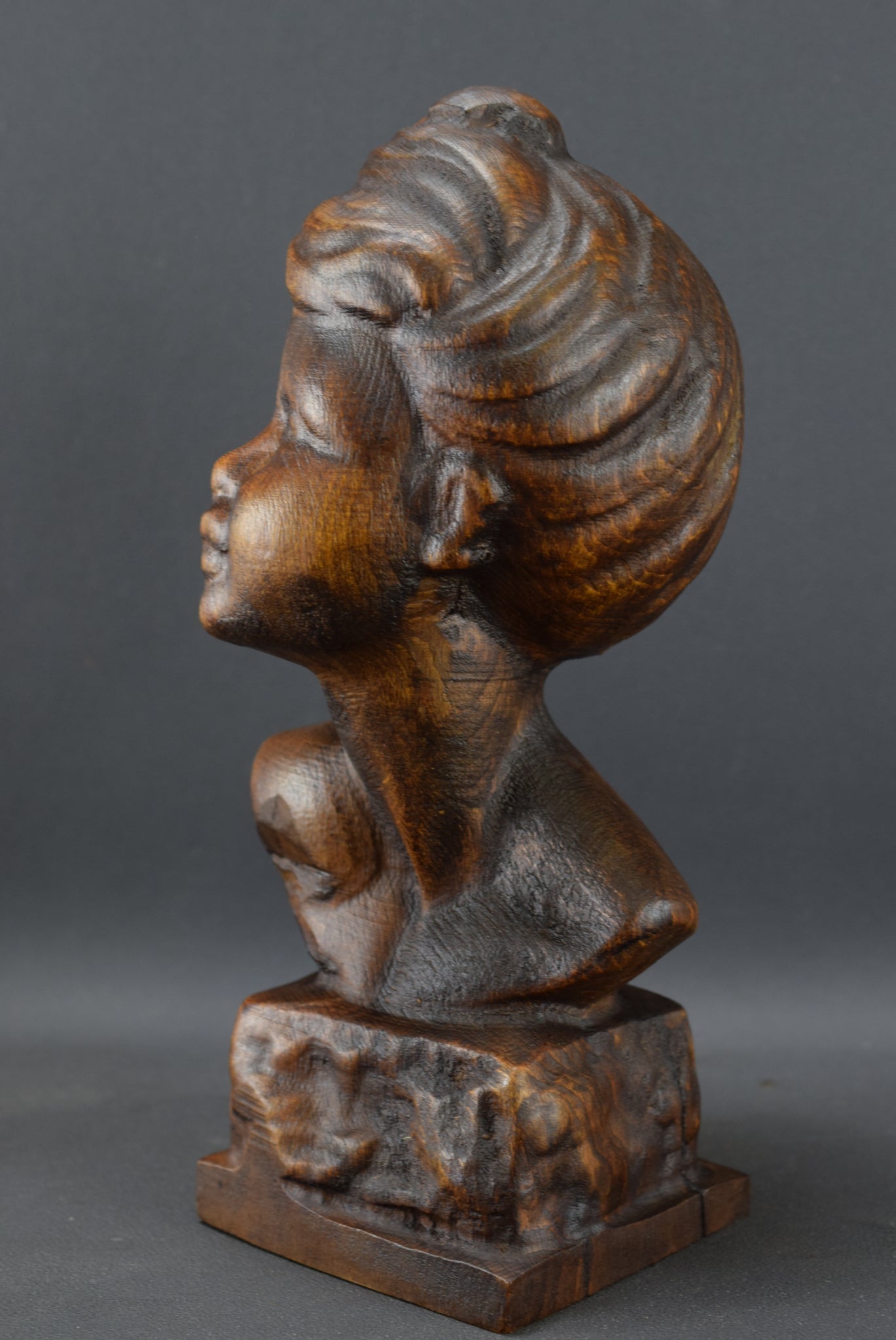 Carved Wood Bust
