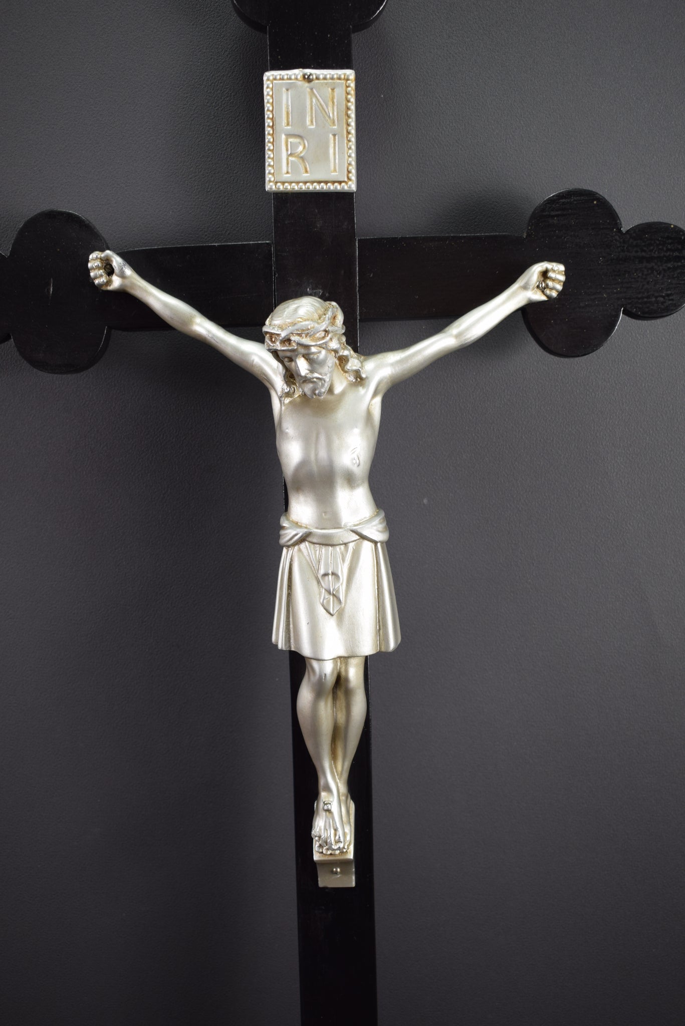 Vintage French Antique Large Wall Cross Crucifix Napoleon 3 27 3/4 inches