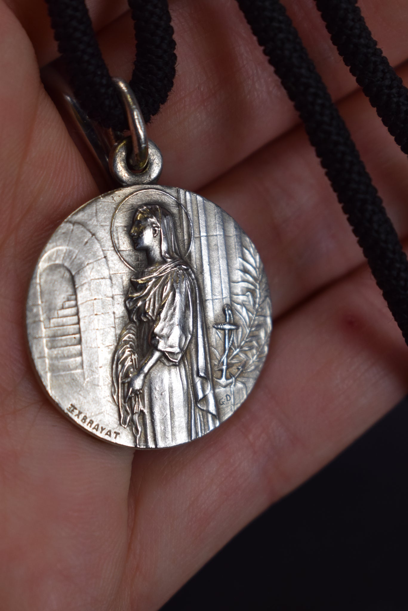 Vintage St Philomena Medal by Exbrayat Charmantiques
