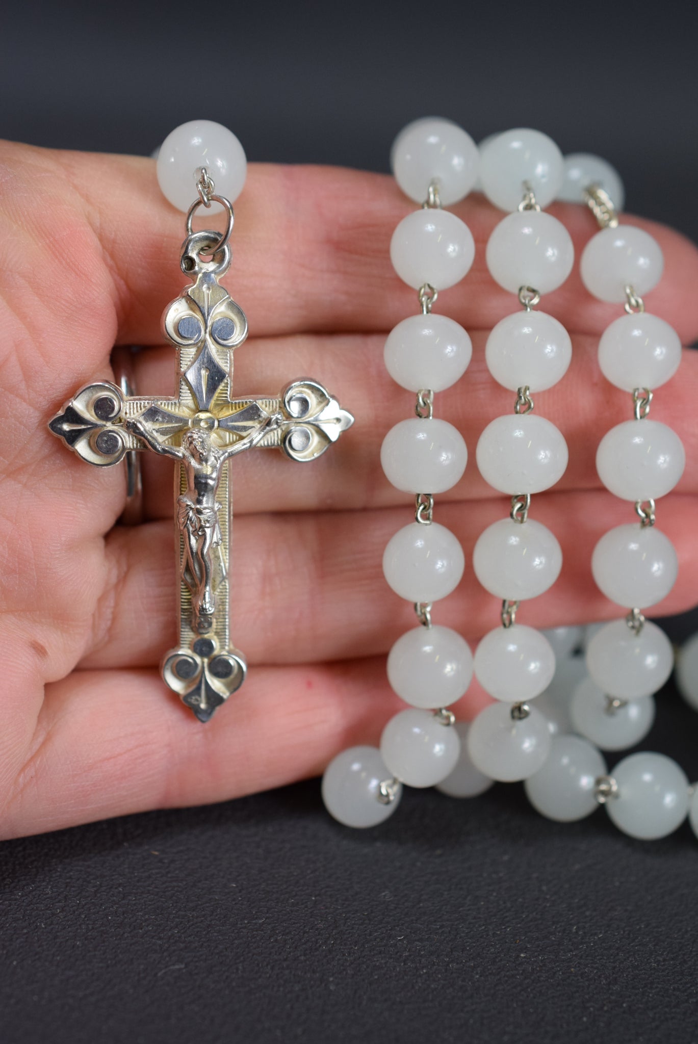 Milk Glass Rosary