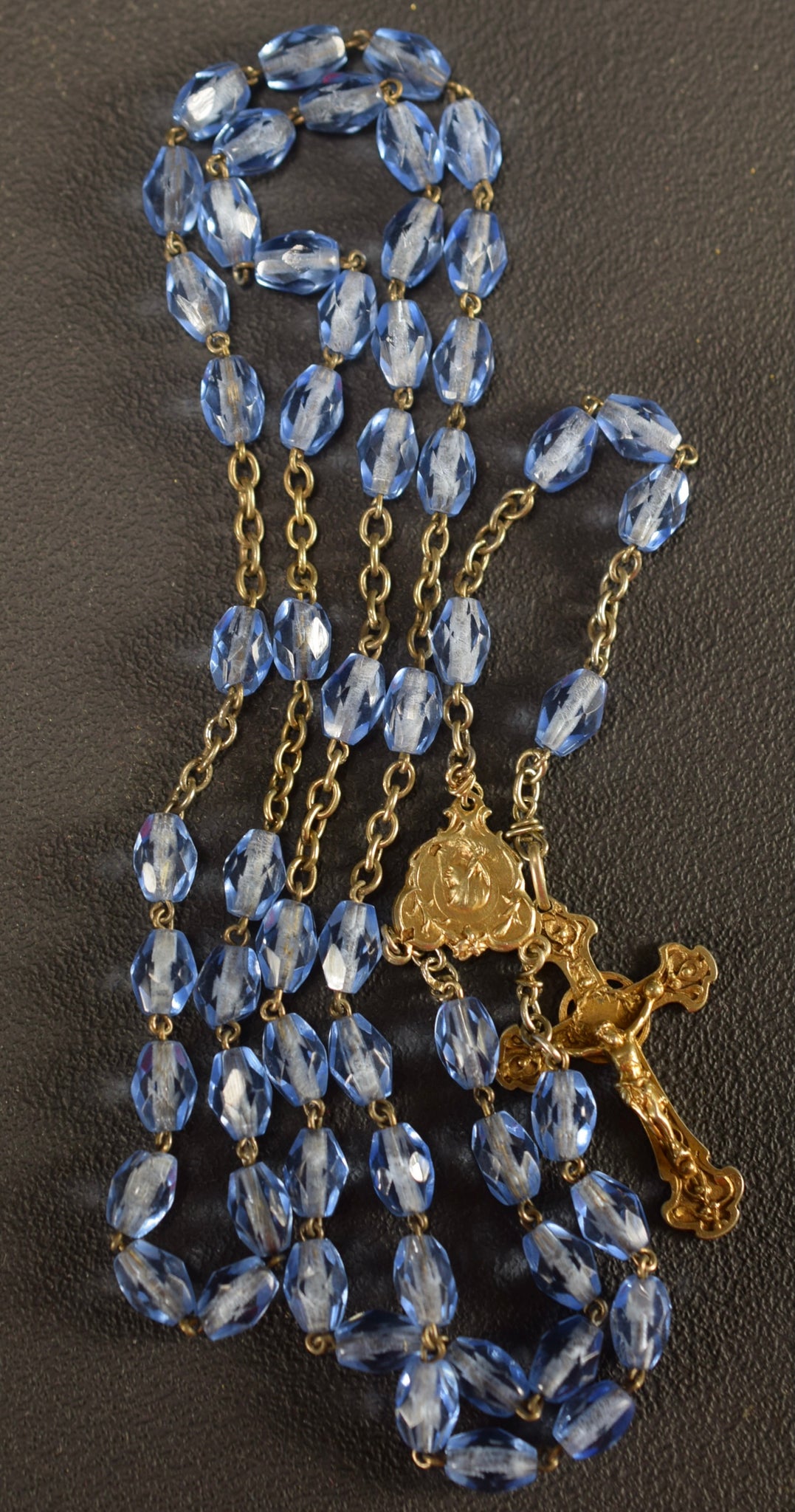 Art Nouveau Blue Rosary