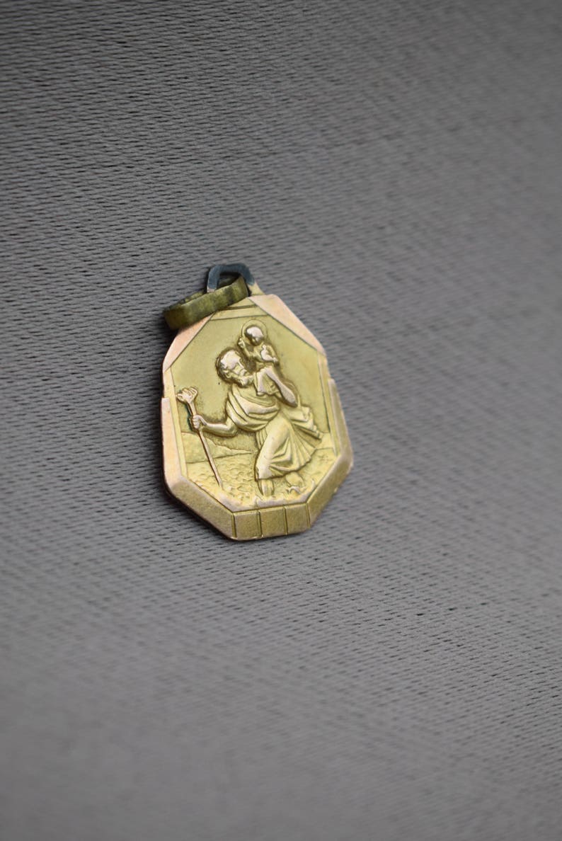 Saint Christopher Goldfilled Vintage Pendant Medal