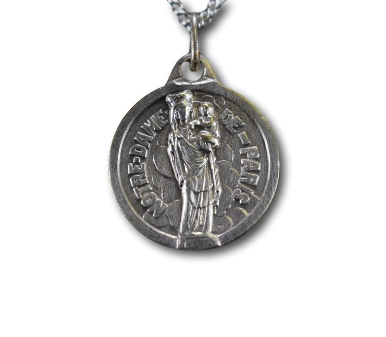 Our Lady of Paris Medal Paris Cathedral Pendant Keepsake