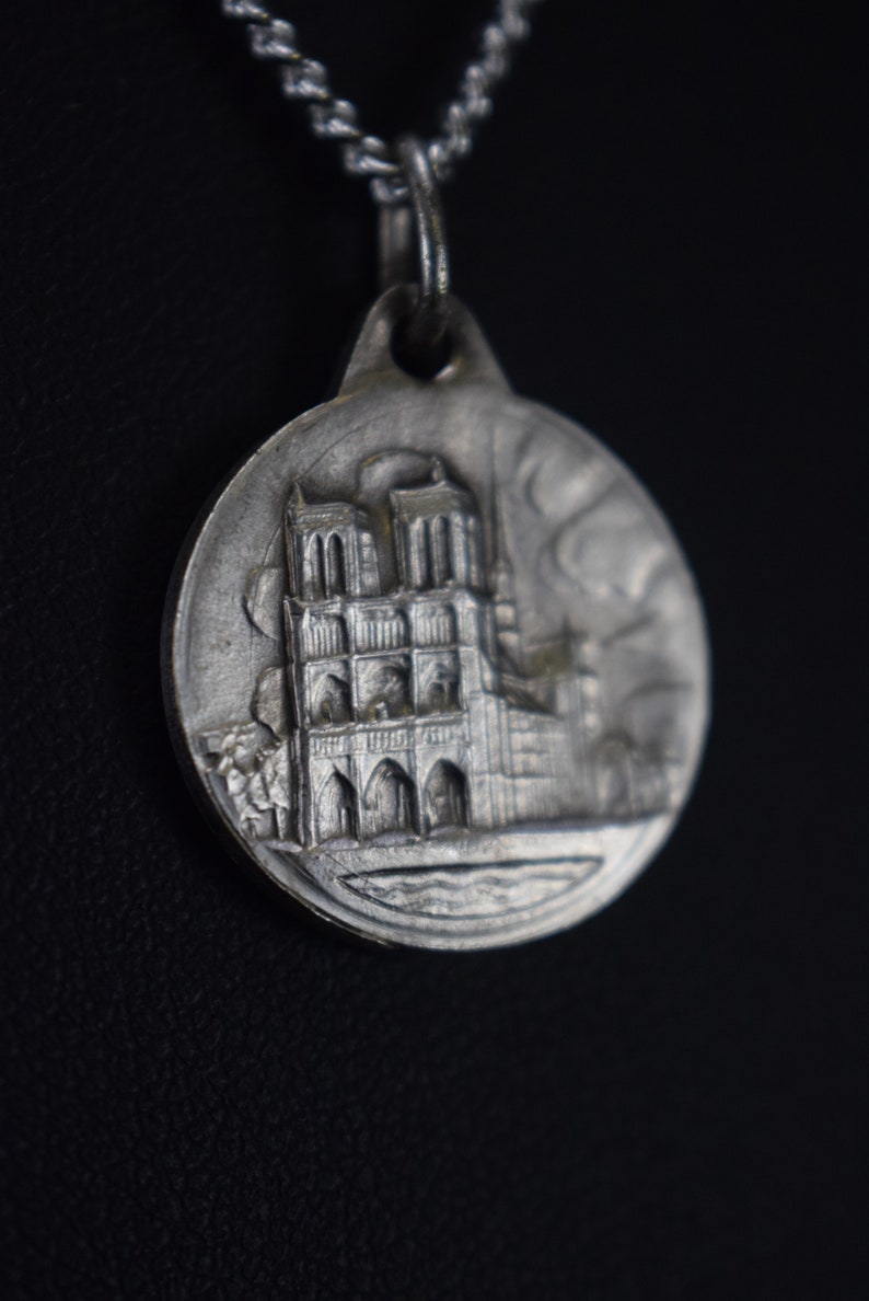 Our Lady of Paris Medal Paris Cathedral Pendant Keepsake