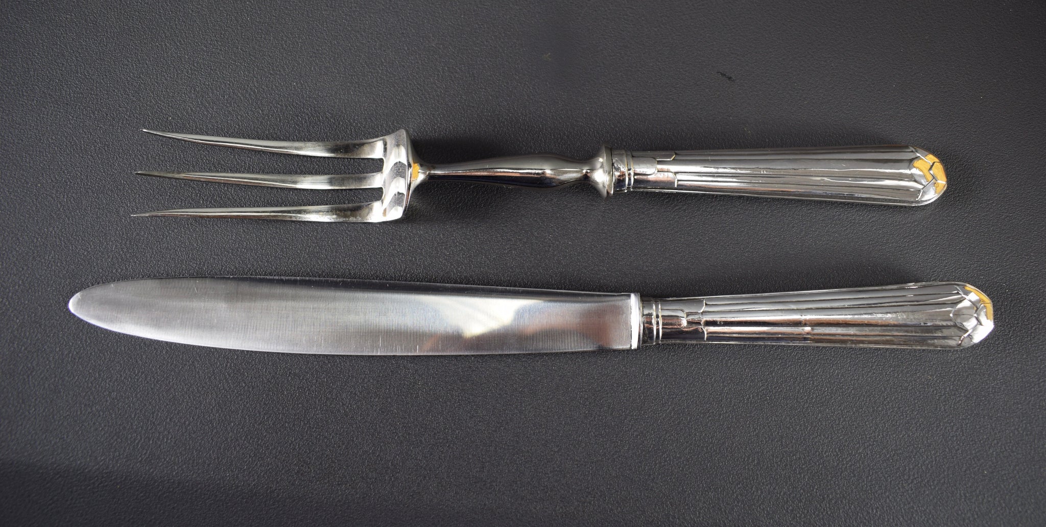 Vintage French Antique Box of 4 solid silver Art Deco Cutlery Sets 