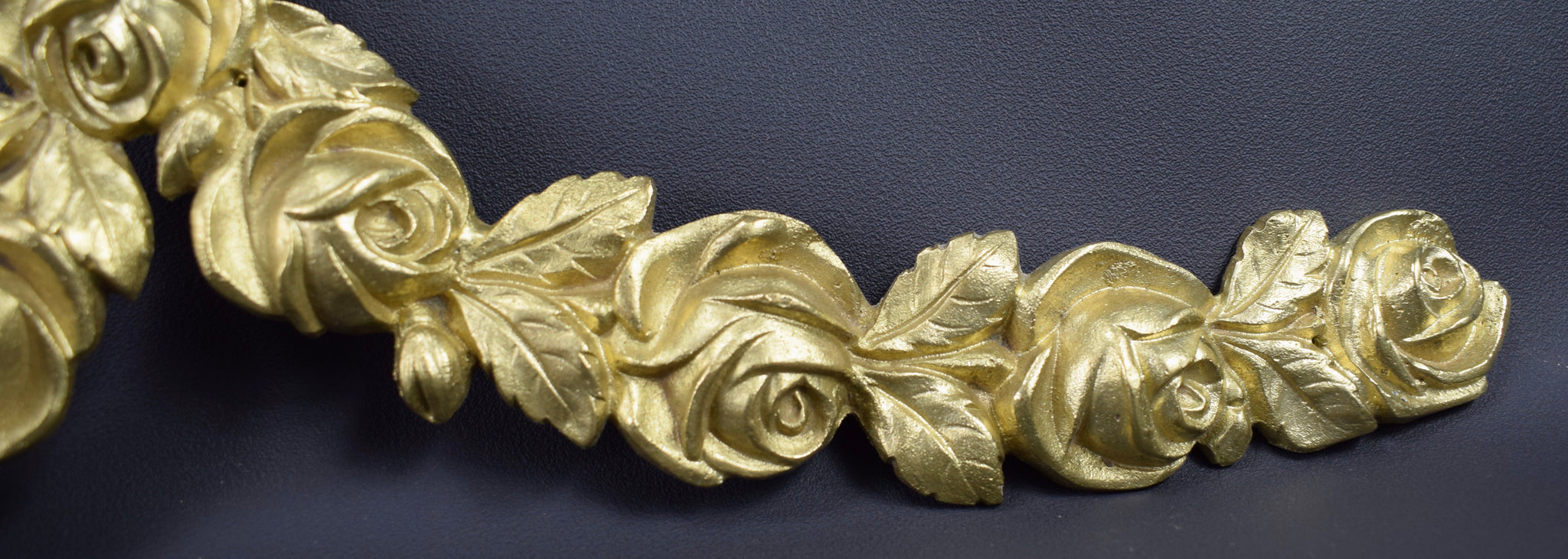 Bronze Pediment Garland of Flowers - Charmantiques