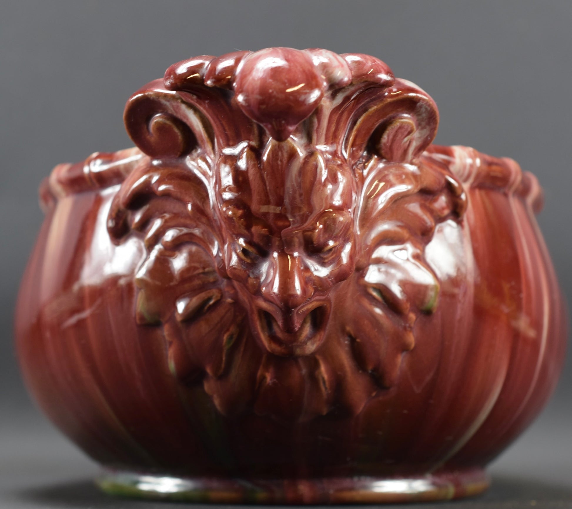 Clement Massier Mascaron Red Jardiniere Golf Juan