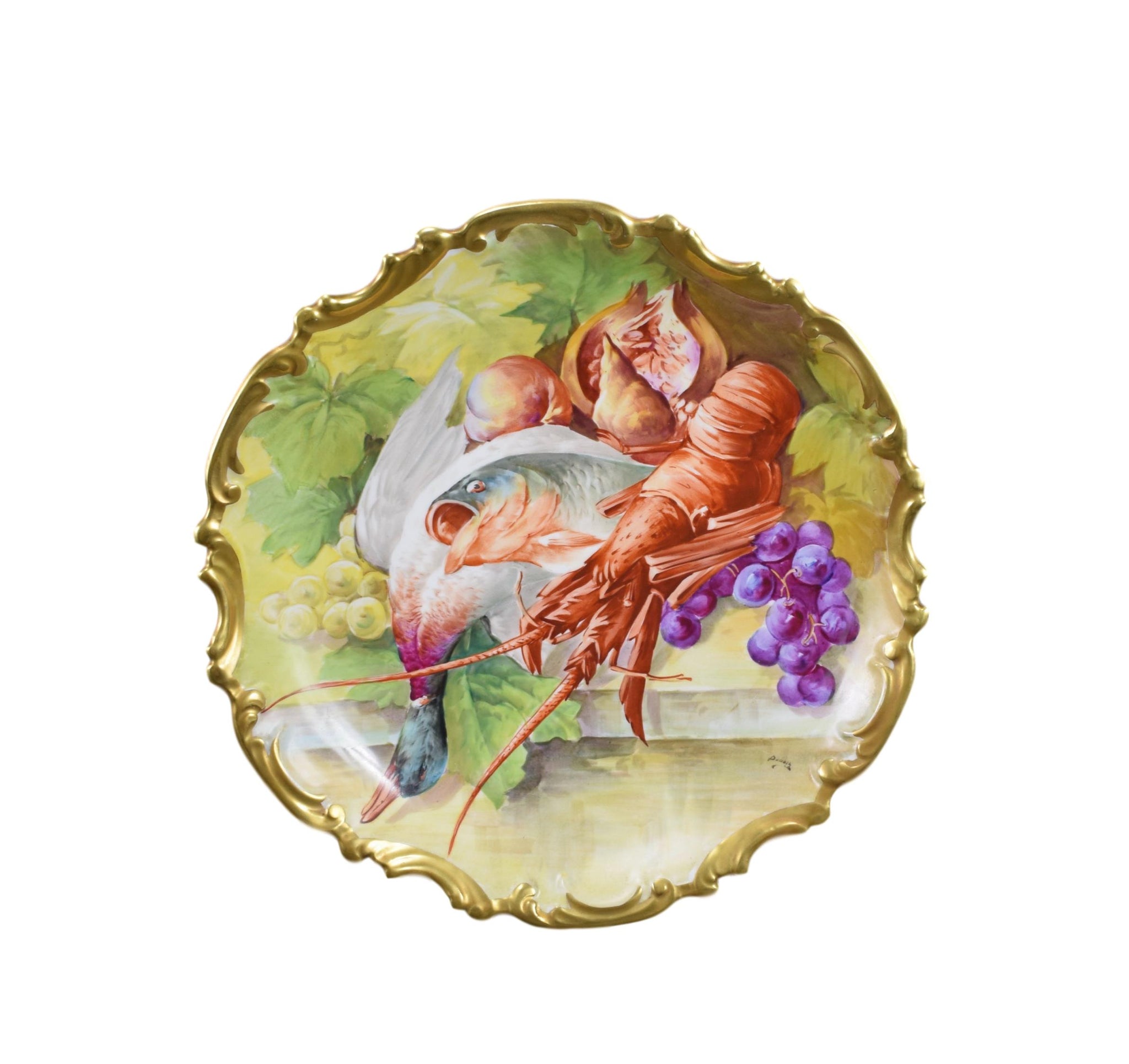Limoges Hand Painted Plate Dubois - Charmantiques