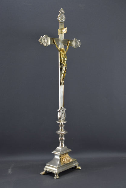 Silver Bronze Altar Crucifix