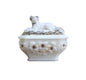 Vallerysthal Opaline Hunting Dog Jewelry Box Milk Glass Candy Box