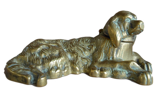 Bronze Dog Inkwell - Charmantiques