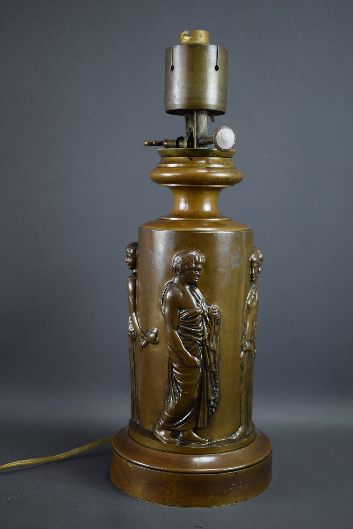 Oil Lamp Bronze Barbedienne