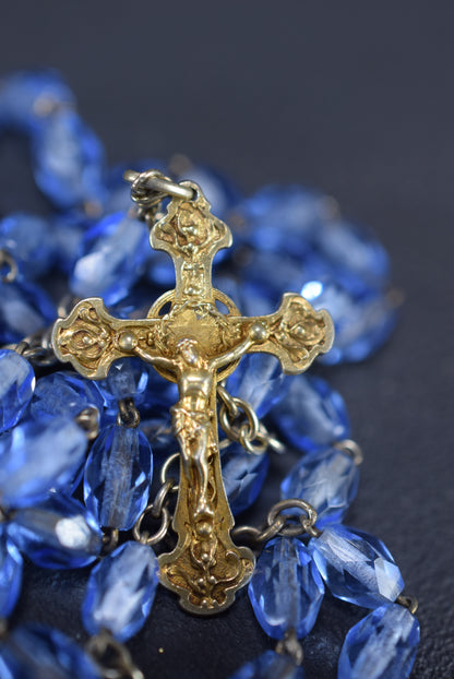 Art Nouveau Blue Rosary