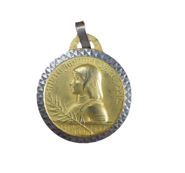 Saint Joan of Arc Gold Plated Medal Pendant