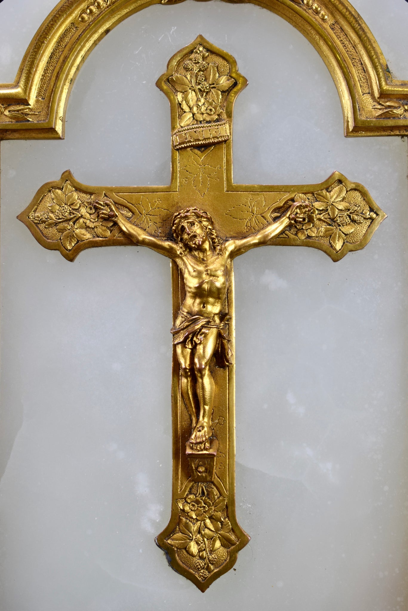 White and Gold Wall Crucifix