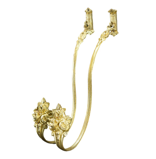 Bronze Curtain Hold-Backs Drapery Tie Backs Curtain Holder Roses