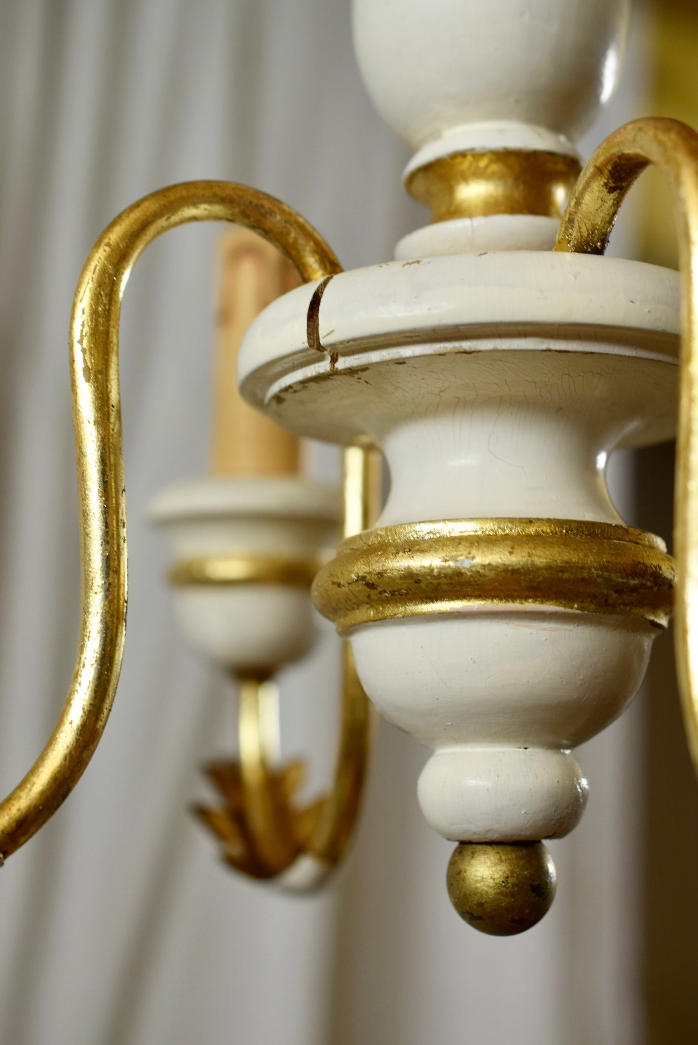 Gold and White Chandelier