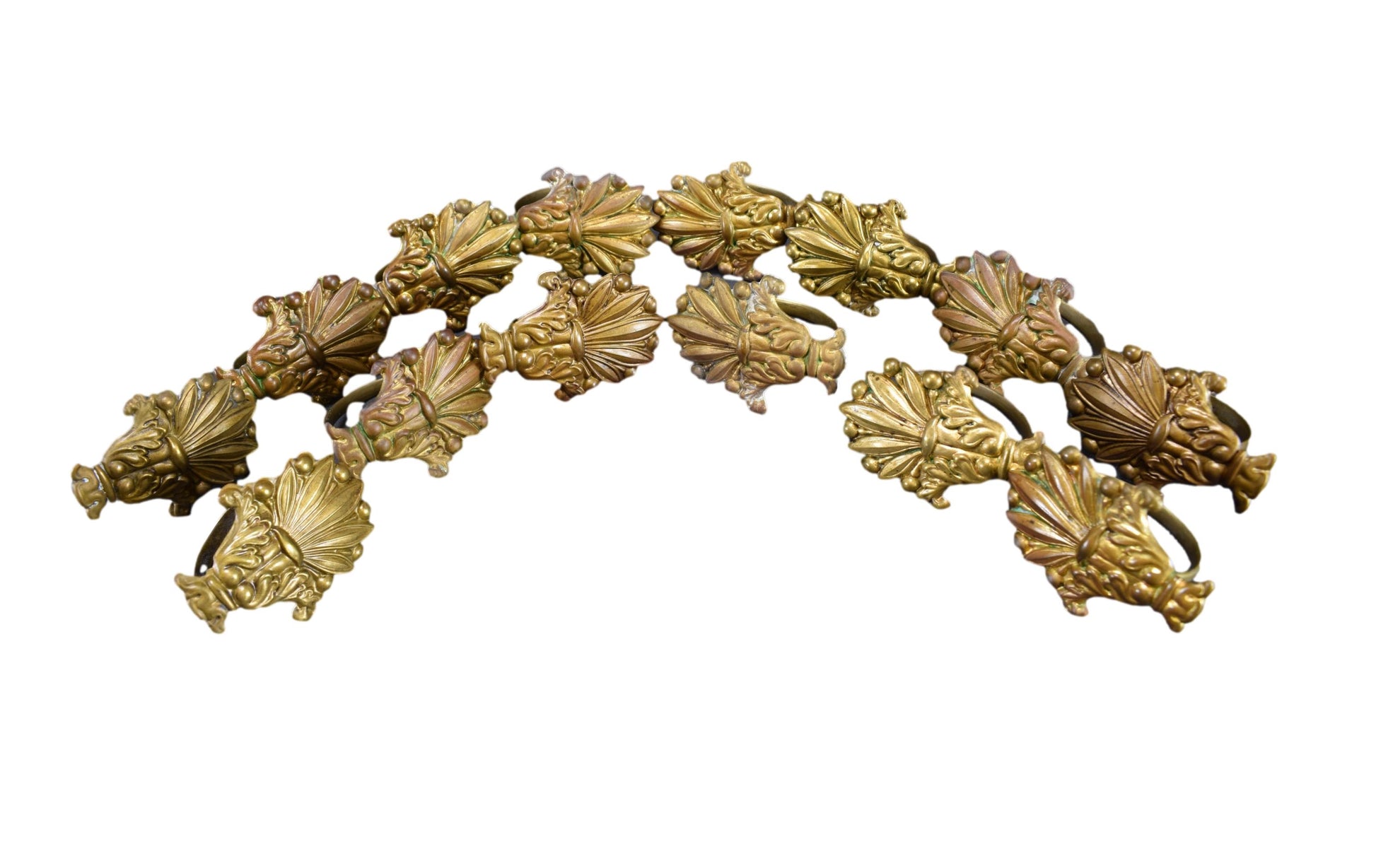 Set of 14 Antique Curtain Rod Rings Drapery