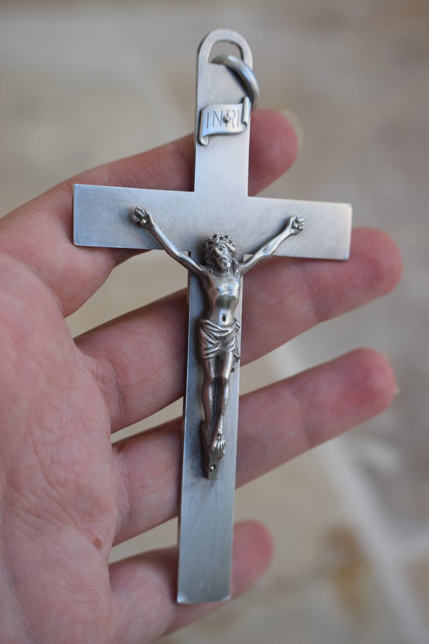 Large Silver Crucifix