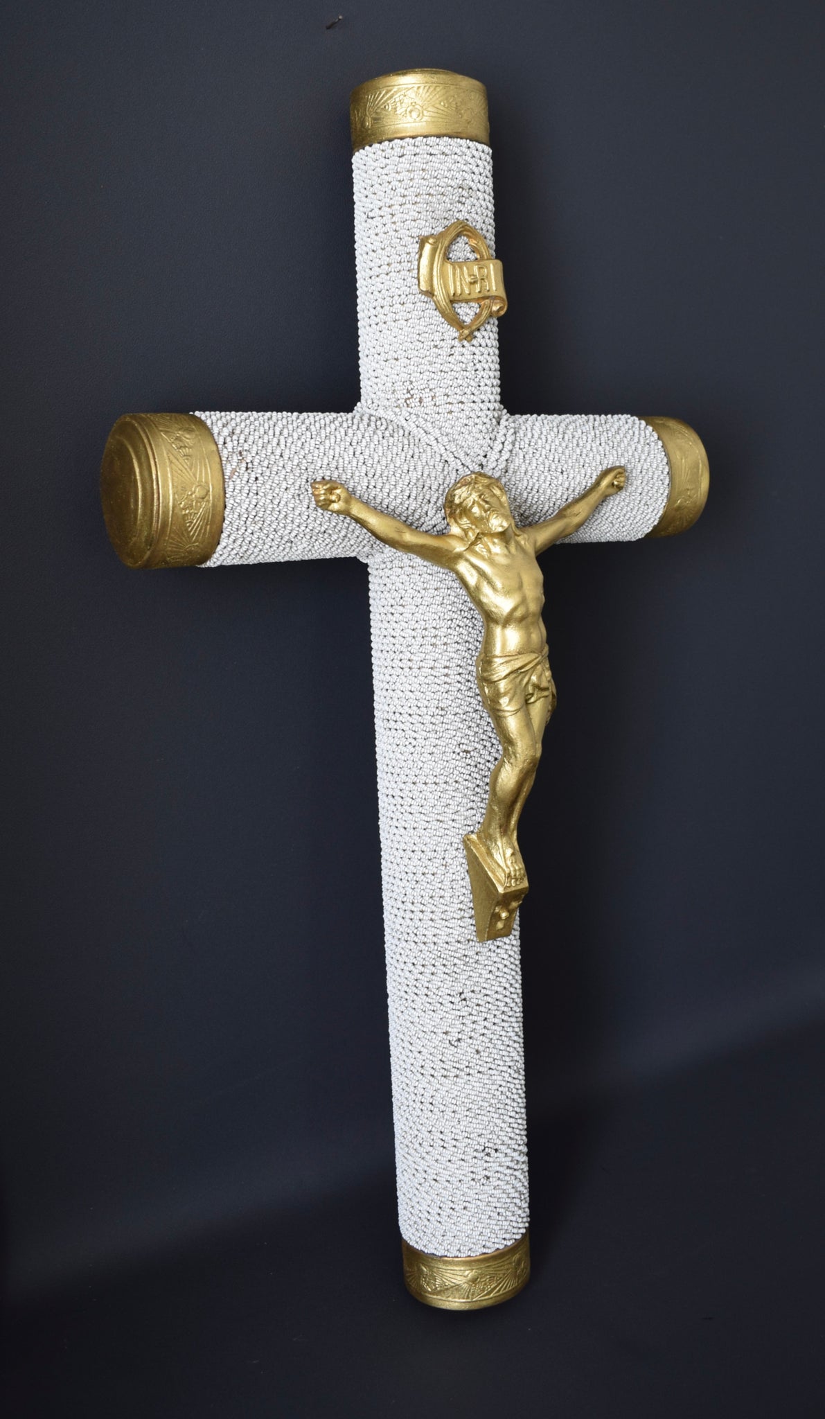 Large 27 1/2" Rare Art Deco Religious Wall Crucifix Cross