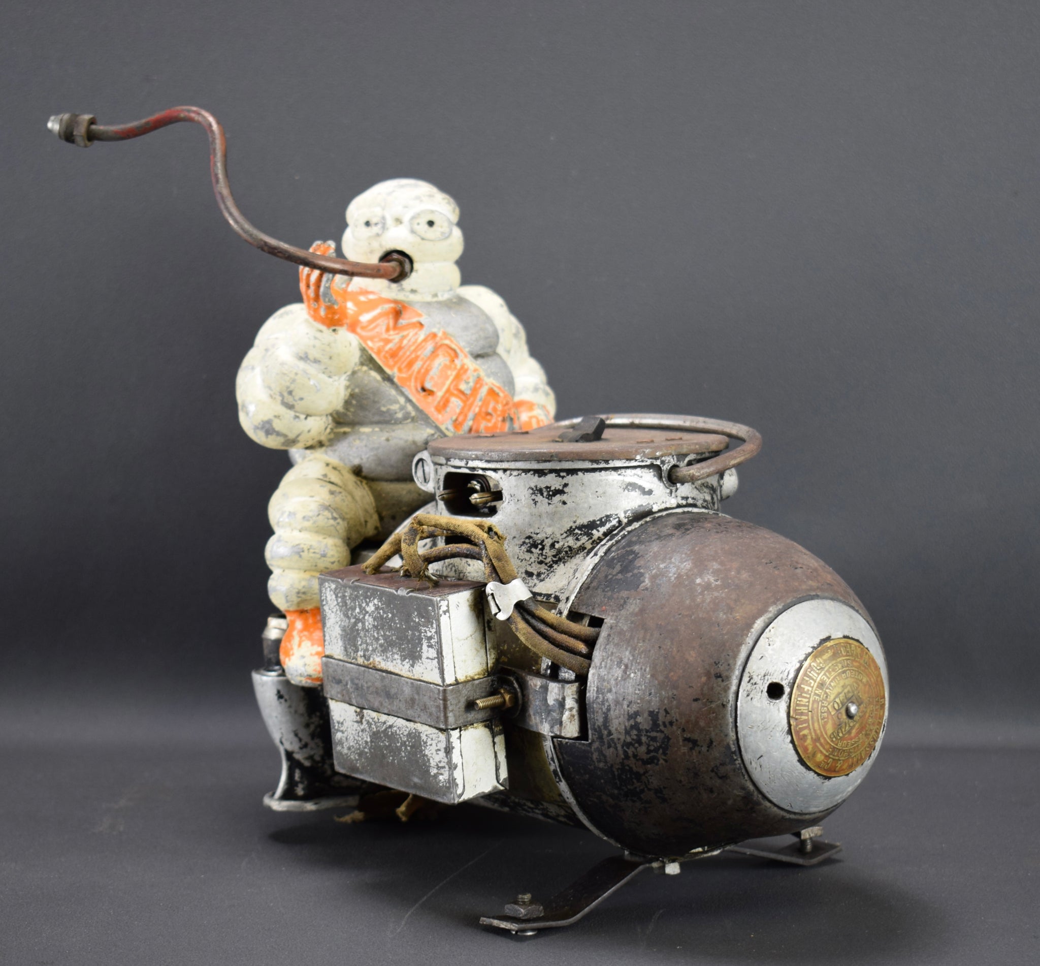 Antique French Michelin Bibendum Air Compressor c.1920