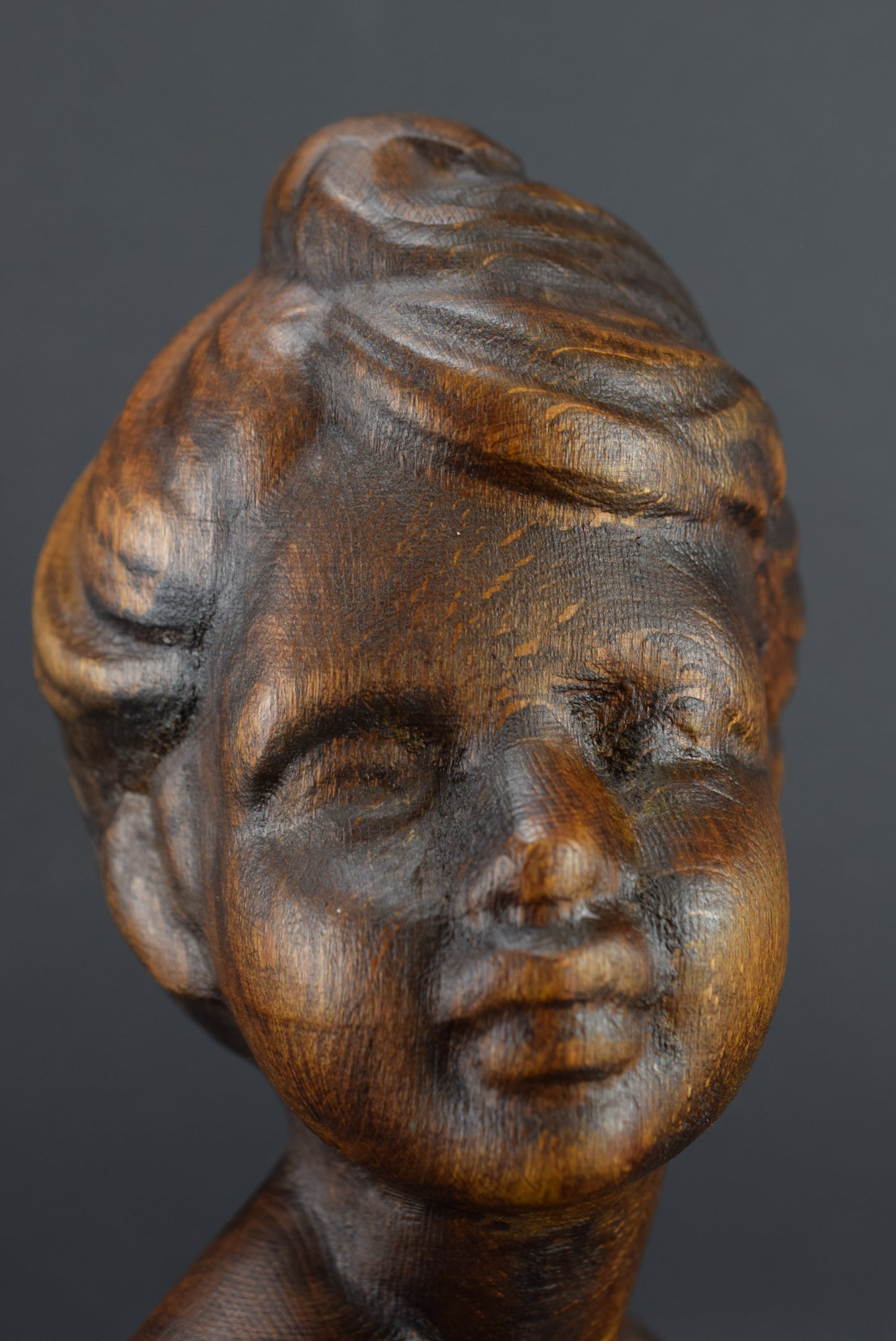 Carved Wood Bust