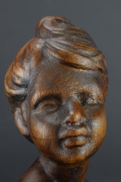 Carved Wood Bust