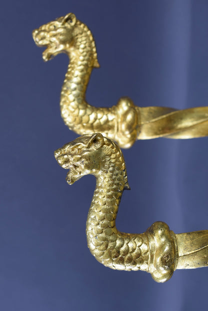 Patères En Bronze Doré Panthère