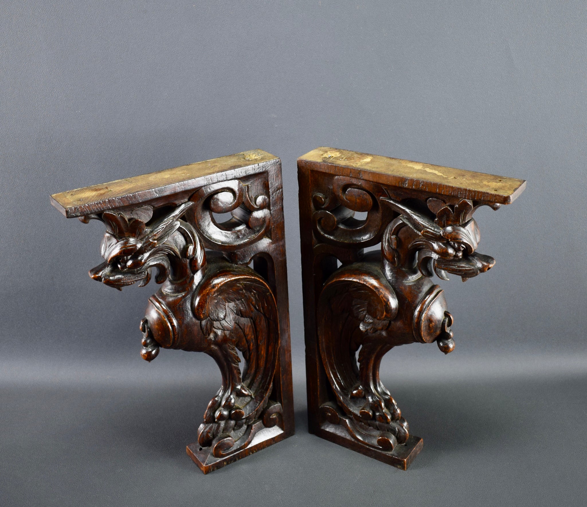 Carved Wooden Console Chimera