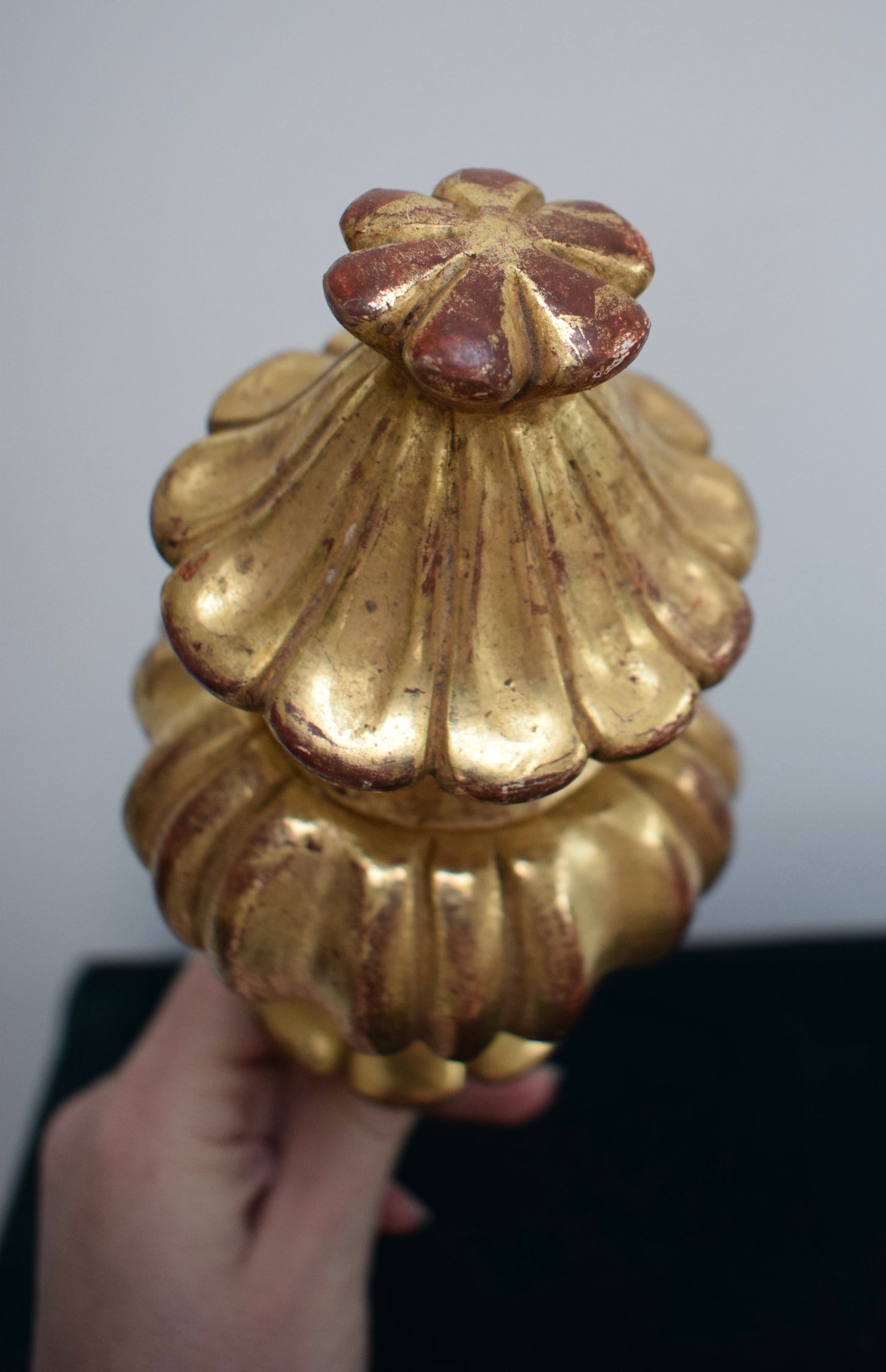 Gilt Wood Stair Finial