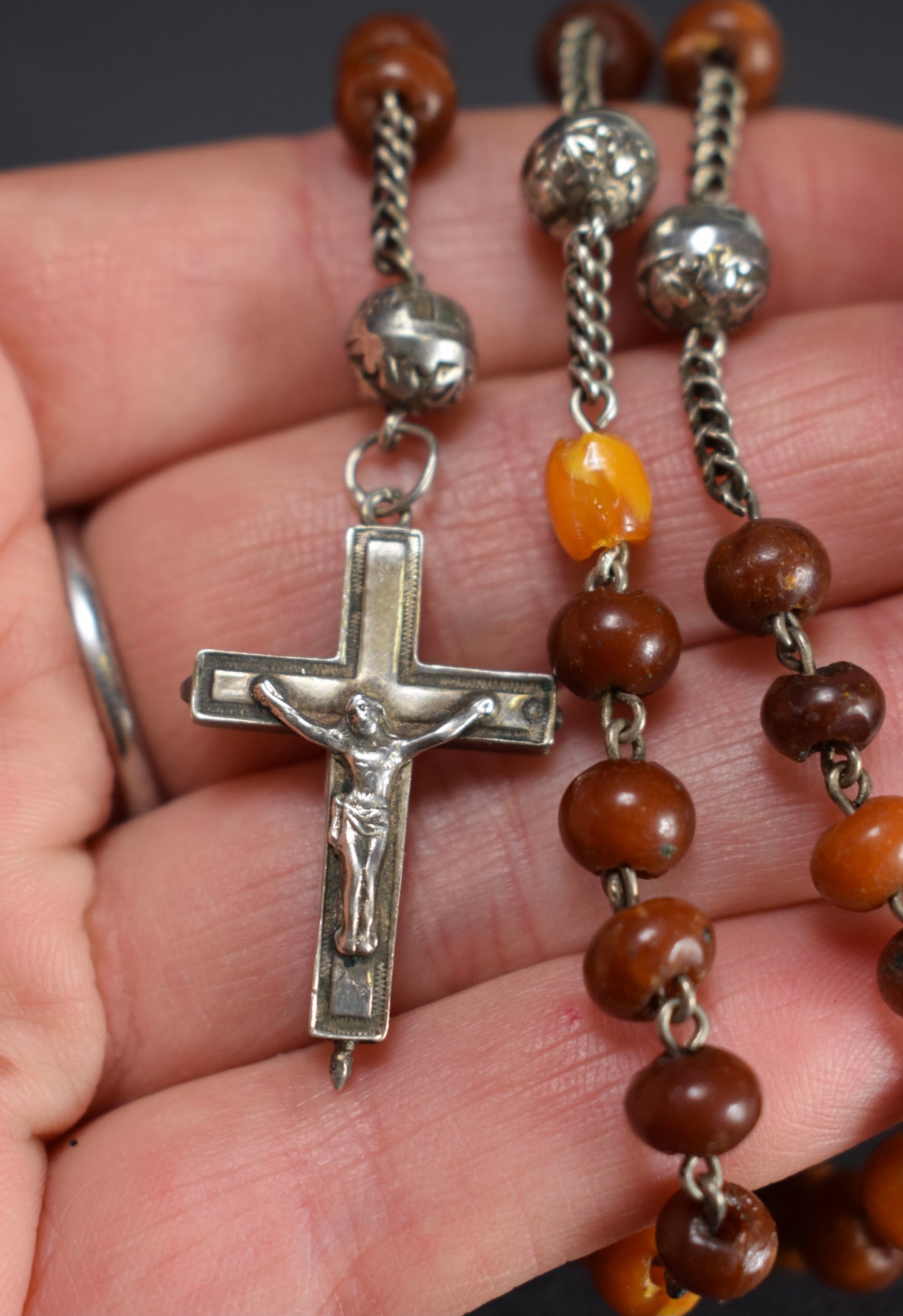 Red Cherry Amber Rosary