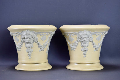 Cache Pots Sarreguemines Jaspe Ware