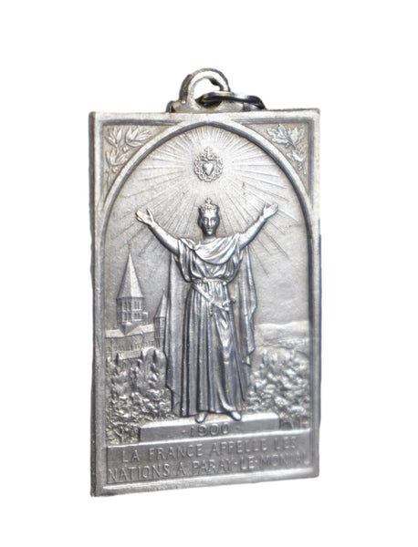 Saint Margaret Mary Alacoque Pendant Sacred Heart of Jesus Christ Medal Party le Monial